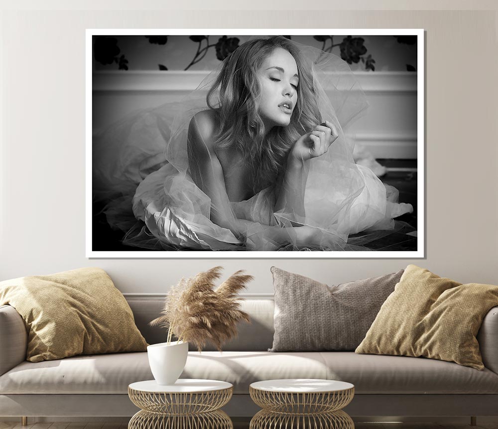 Bride Black And White Print Poster Wall Art