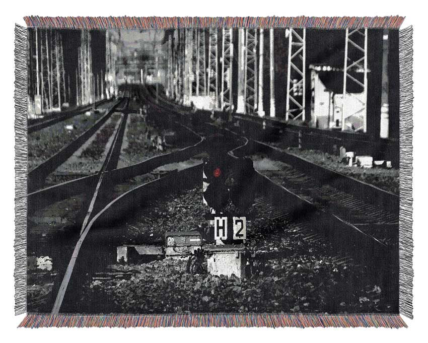 Rail Tracks Woven Blanket