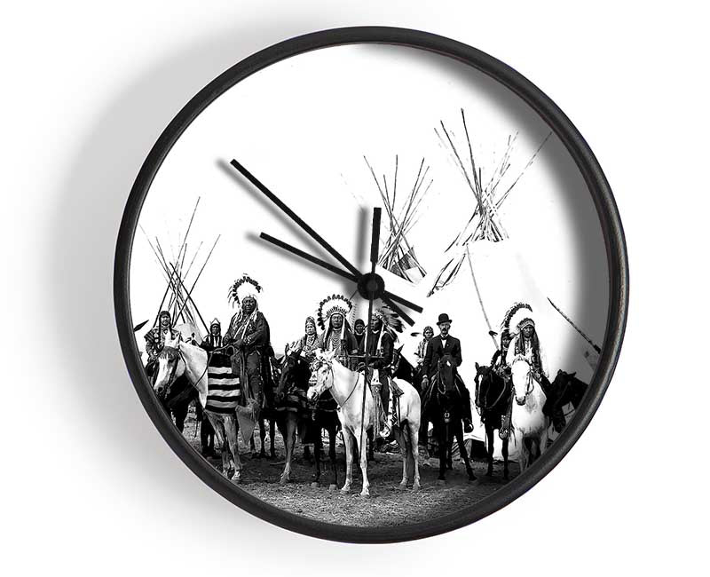 Native American Indians Clock - Wallart-Direct UK