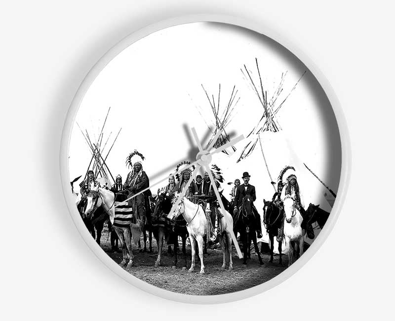 Native American Indians Clock - Wallart-Direct UK