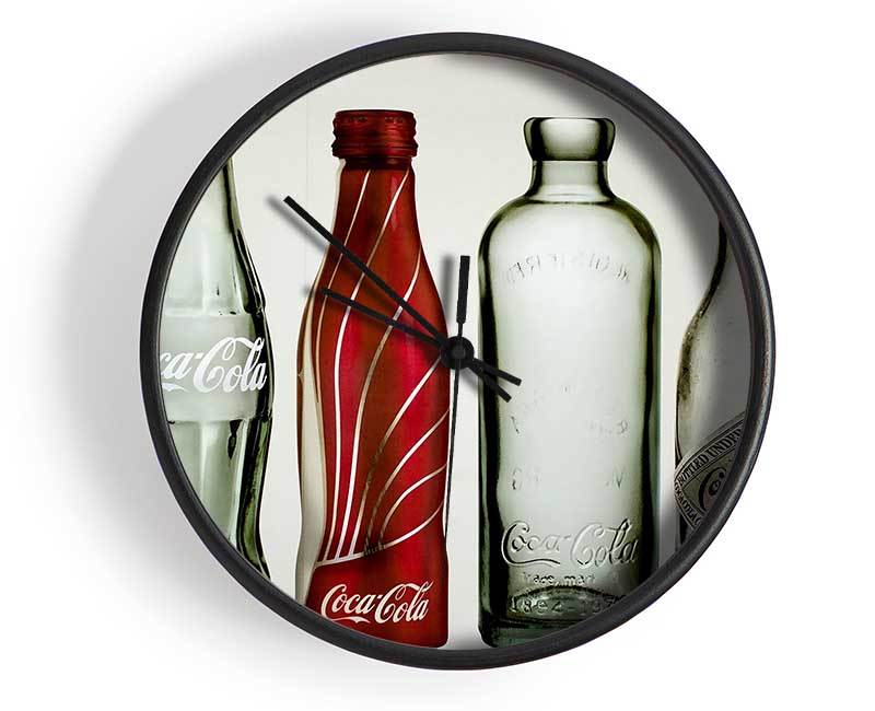 Old Coca Cola Bottles Clock - Wallart-Direct UK