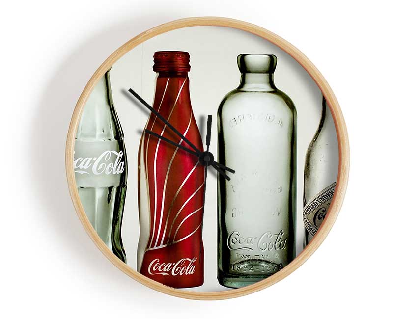 Old Coca Cola Bottles Clock - Wallart-Direct UK