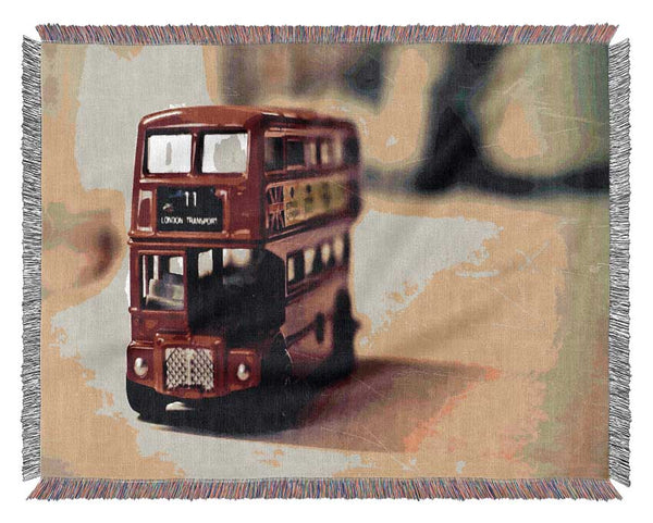 Old English Bus Toy Woven Blanket