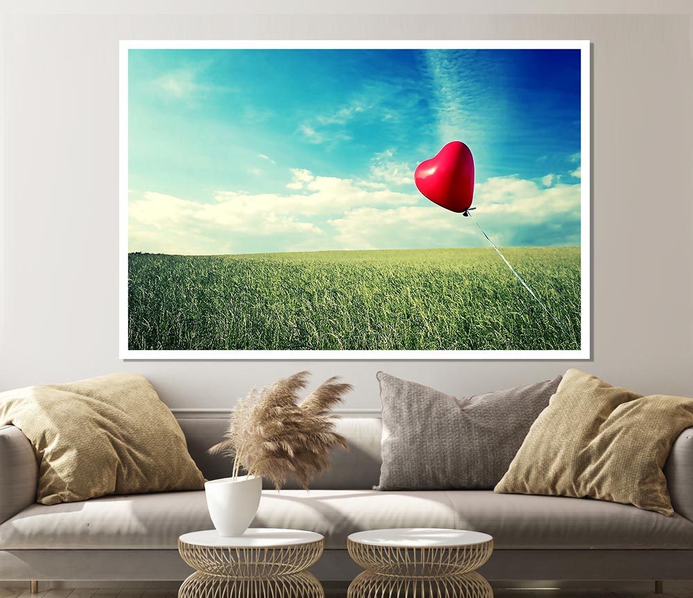 Alone Heart Flying Print Poster Wall Art