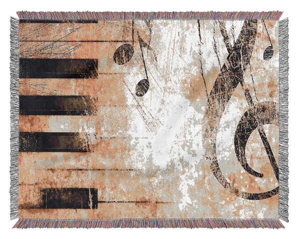 Old Music Score Background Woven Blanket