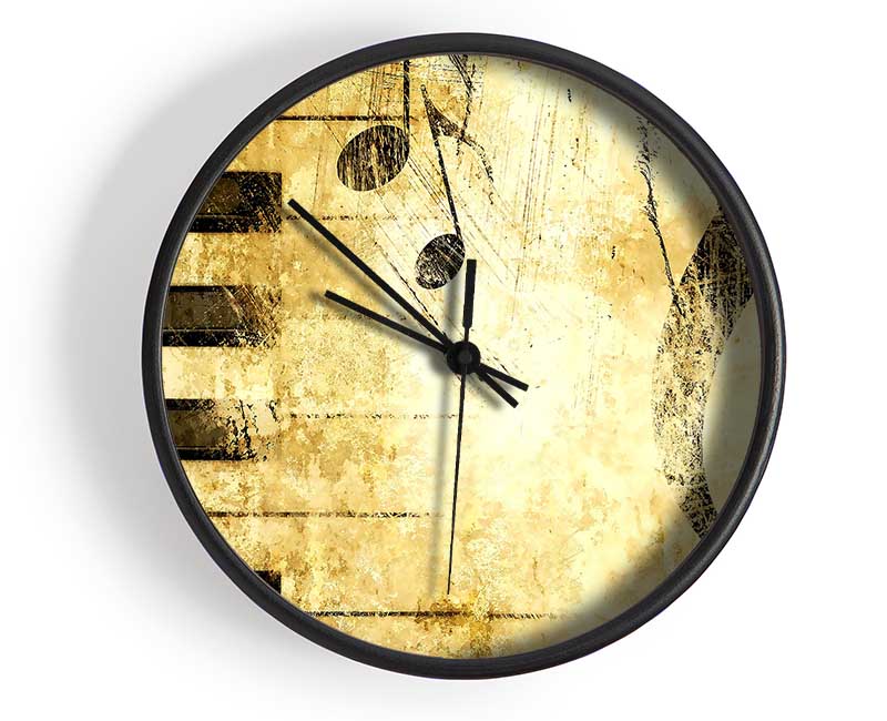 Old Music Score Background Clock - Wallart-Direct UK