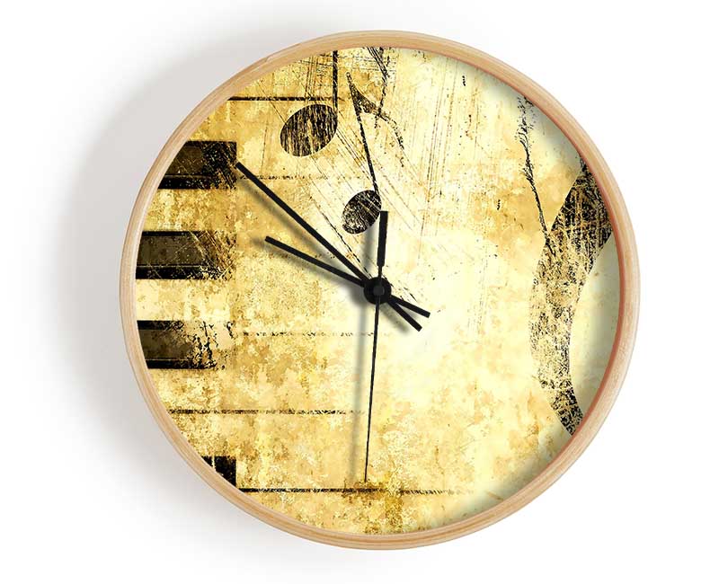 Old Music Score Background Clock - Wallart-Direct UK