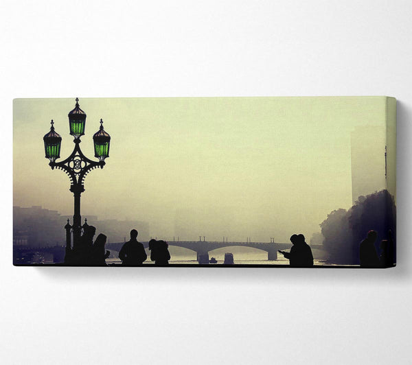 People On Misty Bridge