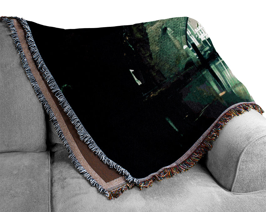 River And Bridges Woven Blanket