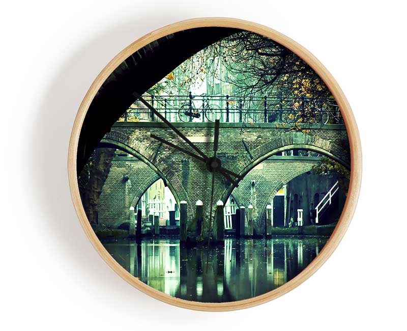 River And Bridges Clock - Wallart-Direct UK