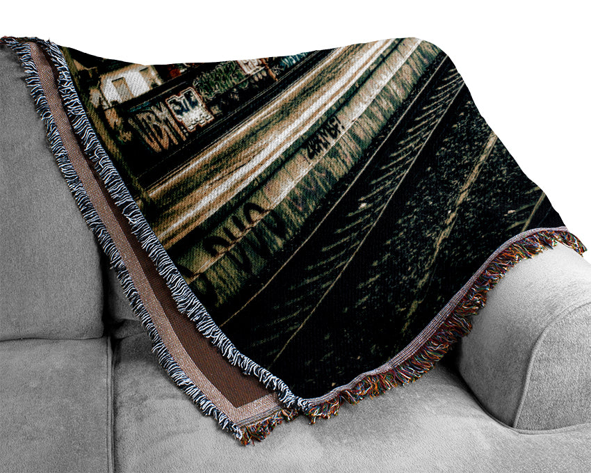 Train Station Vintage Woven Blanket