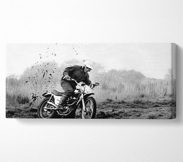 Motorrad im Schlamm B n W