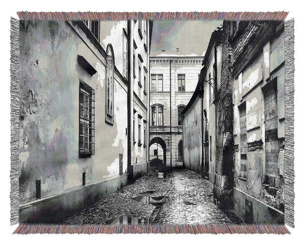 Venice Streets B n W Woven Blanket