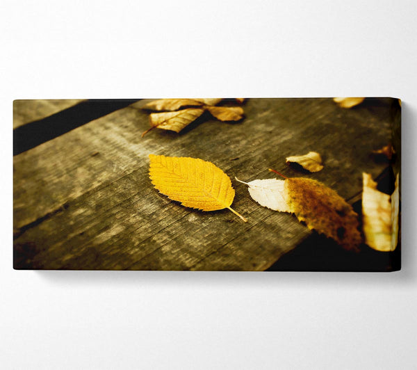 Herbstlaub auf dem Deck