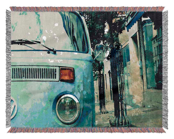 Retro Vw Camper Van Woven Blanket