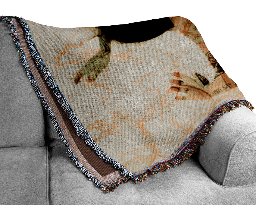 Tribal Tattoo Woman Woven Blanket