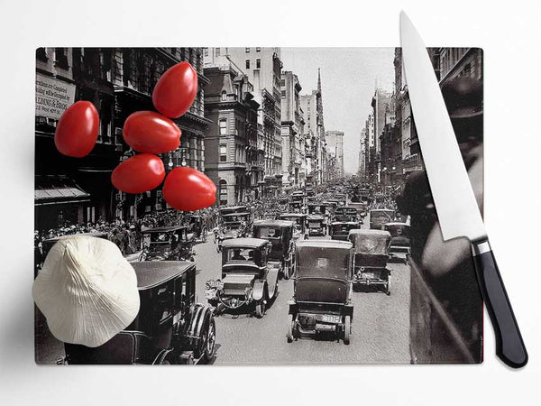 New York City Retro Glass Chopping Board