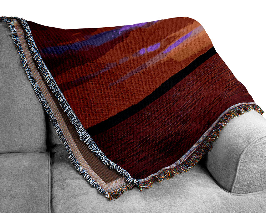 Sunset Tree Rainbow Skies Woven Blanket