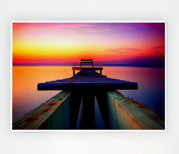 The Perfect Sunset Dock Print Poster Wall Art