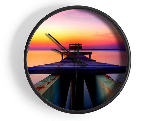 The Perfect Sunset Dock Clock - Wallart-Direct UK