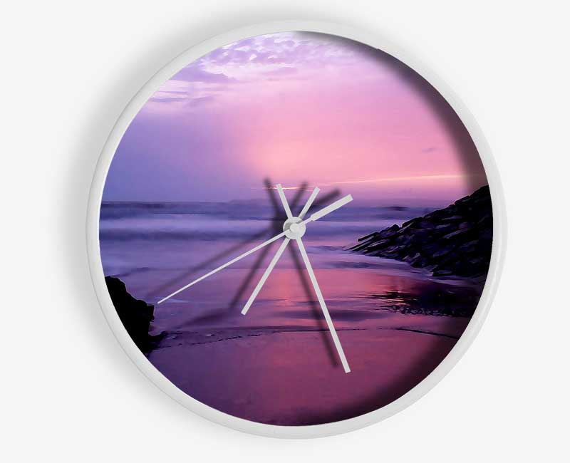 Sunset At Aberavon Beach Clock - Wallart-Direct UK
