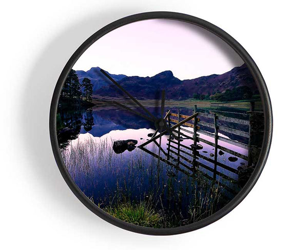 Beautiful Lake Above The Hills Clock - Wallart-Direct UK