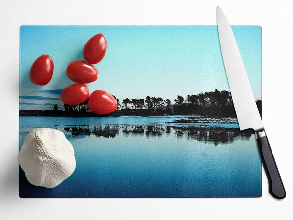 Cold Winter Ocean Glass Chopping Board