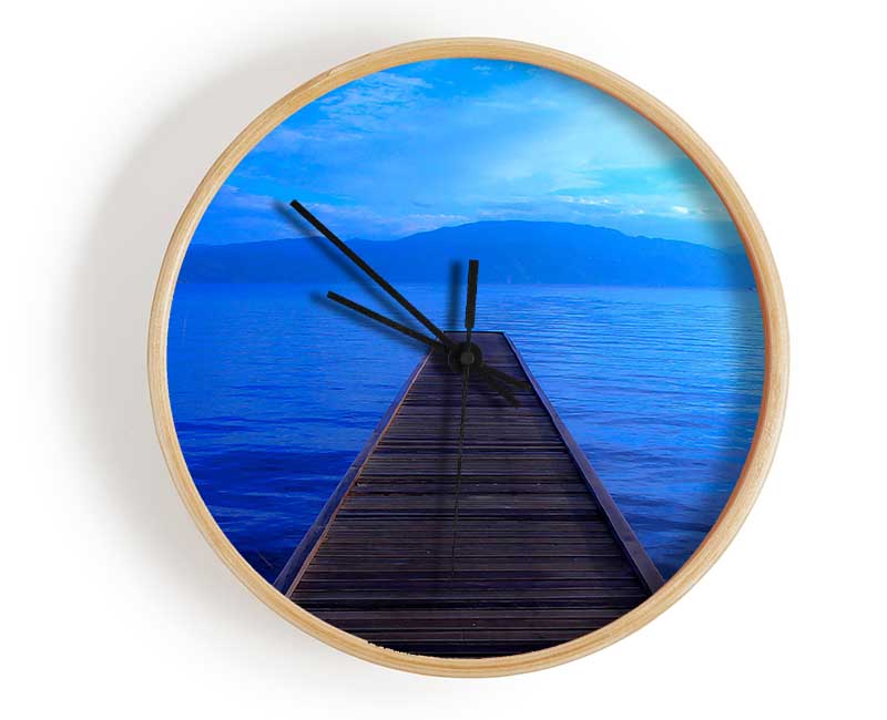 Wooden Bridge To The Sea Clock - Wallart-Direct UK