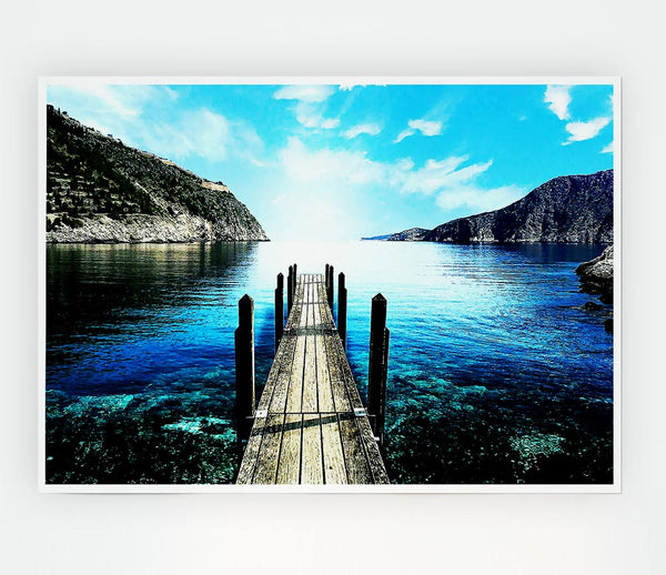The Old Boat Dock Ocean Print Poster Wall Art