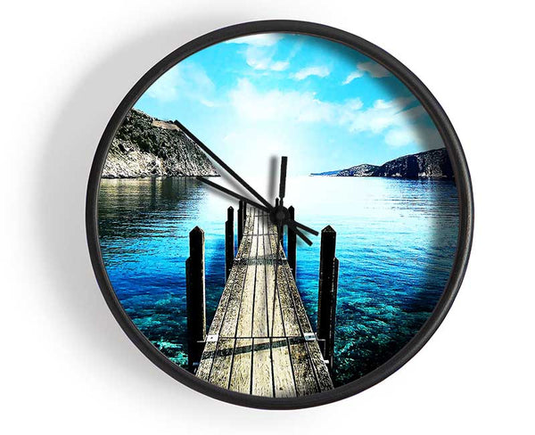 The Old Boat Dock Ocean Clock - Wallart-Direct UK