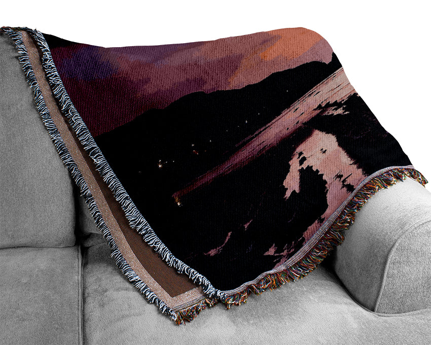 Purple Night Sky Woven Blanket