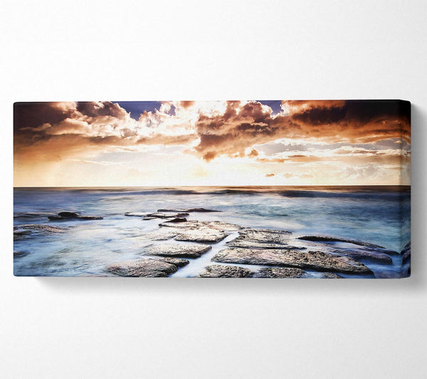 Ocean Shore Below The Clouds