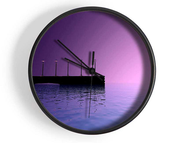 Purple Sky Pier Clock - Wallart-Direct UK