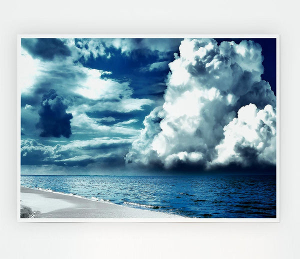 Cloudy Sky Seaside Print Poster Wall Art