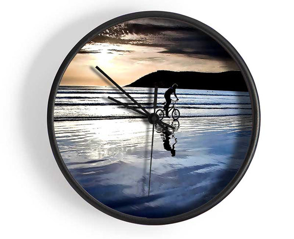 Beach Bike Ride Clock - Wallart-Direct UK