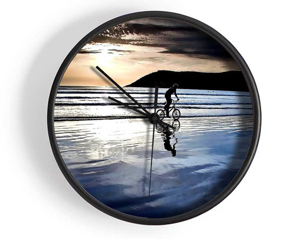 Beach Bike Ride Clock - Wallart-Direct UK