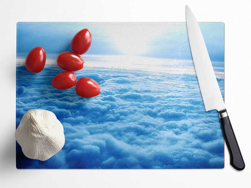 Above The Clouds Glass Chopping Board