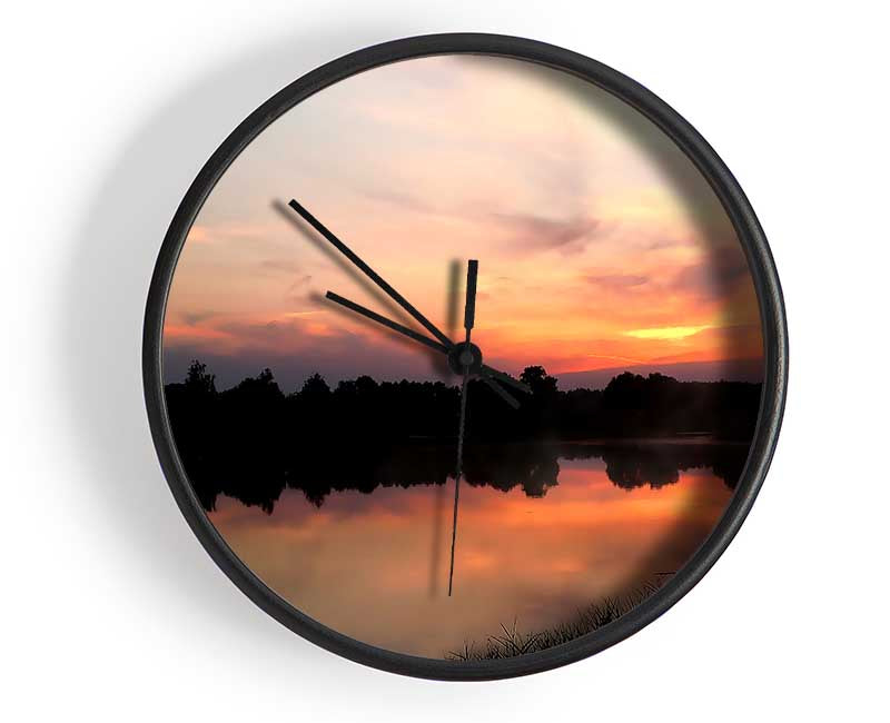 Sunset Tree Reflections Clock - Wallart-Direct UK