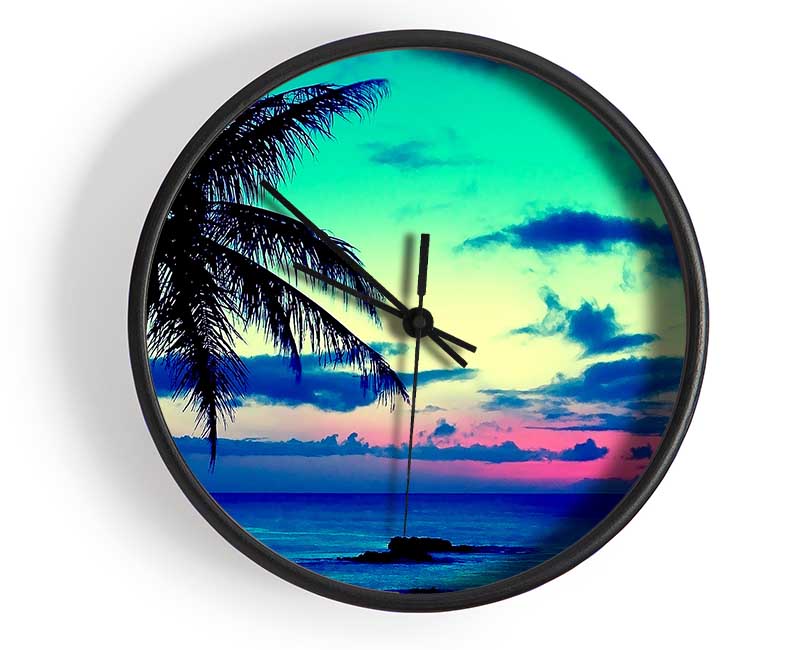 Tropical Sunrise Clock - Wallart-Direct UK