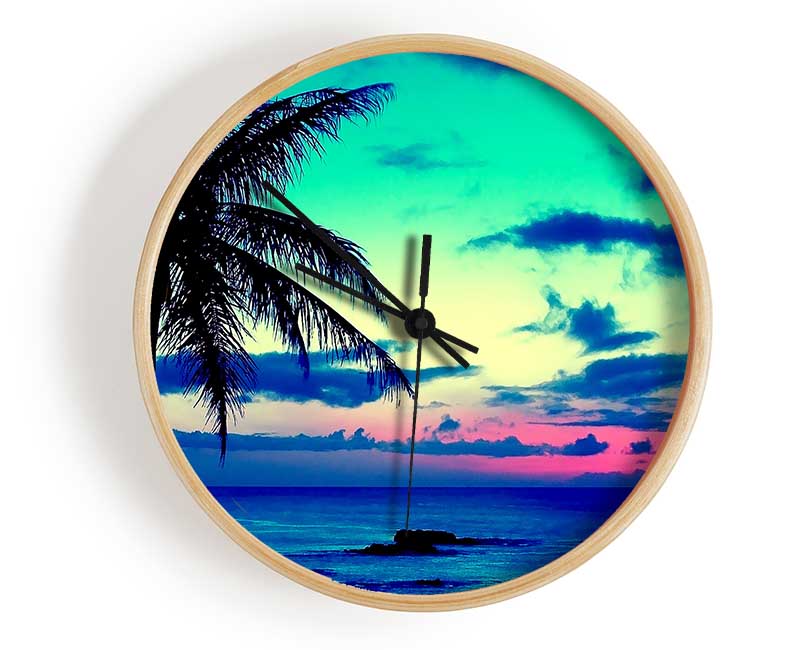 Tropical Sunrise Clock - Wallart-Direct UK