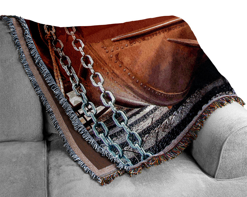 Stunning Paradise Fishing Boat Woven Blanket
