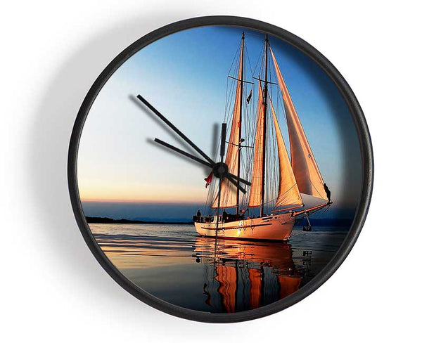 Refections Of The Sail Boat Clock - Wallart-Direct UK