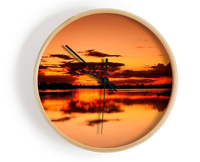 Sunset Cloud Reflection Clock - Wallart-Direct UK
