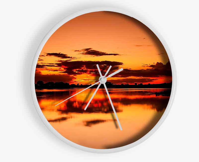 Sunset Cloud Reflection Clock - Wallart-Direct UK