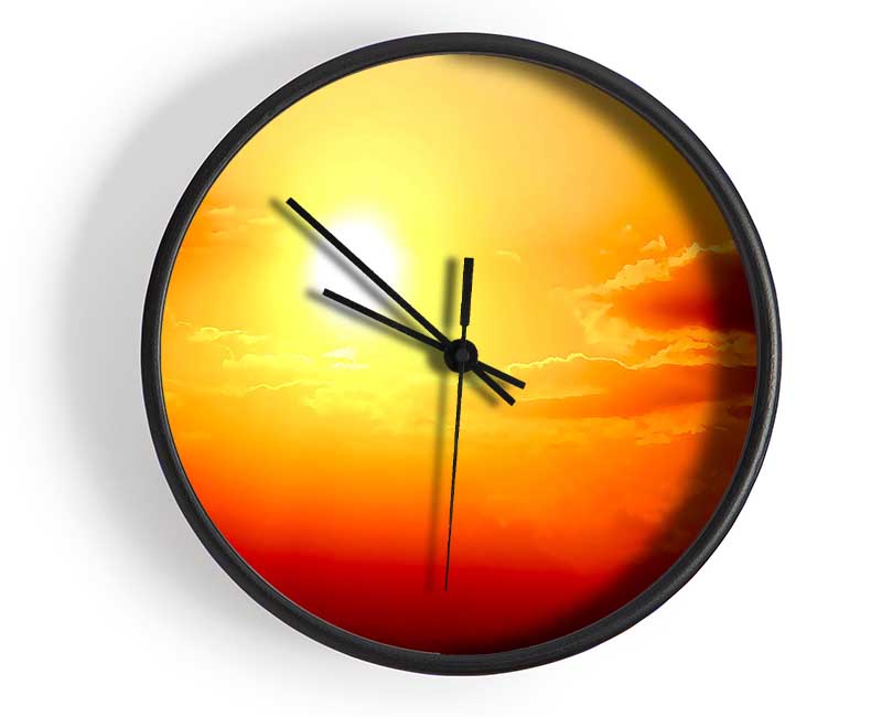 Stunning Sunset Sun Above The Sea Clock - Wallart-Direct UK