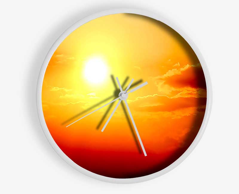 Stunning Sunset Sun Above The Sea Clock - Wallart-Direct UK