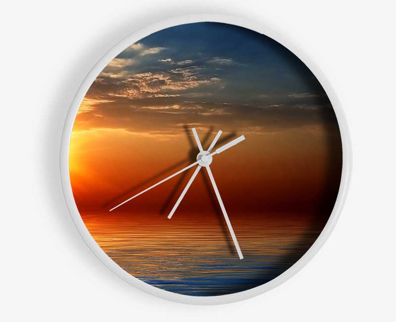 Sunset Sparkle Ocean Clock - Wallart-Direct UK