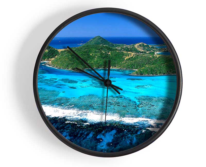 Union Island Lesser Antilles Clock - Wallart-Direct UK
