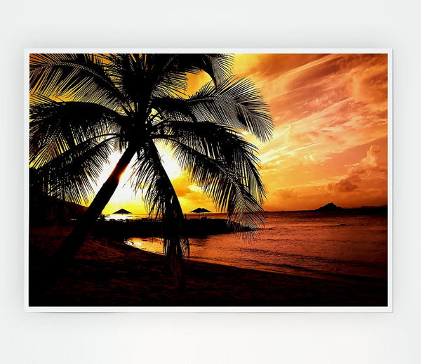 Beach Colours In Twilight Print Poster Wall Art