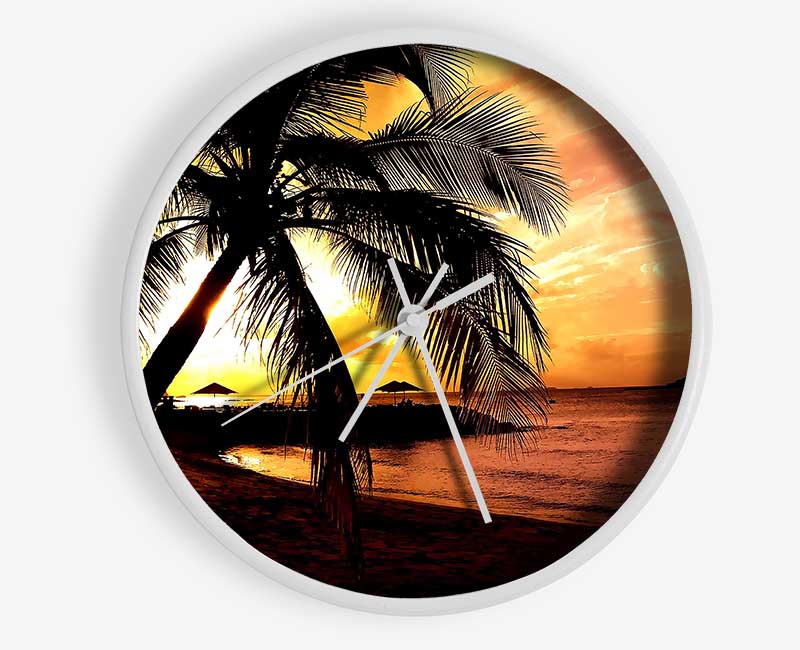 Beach Colours In Twilight Clock - Wallart-Direct UK